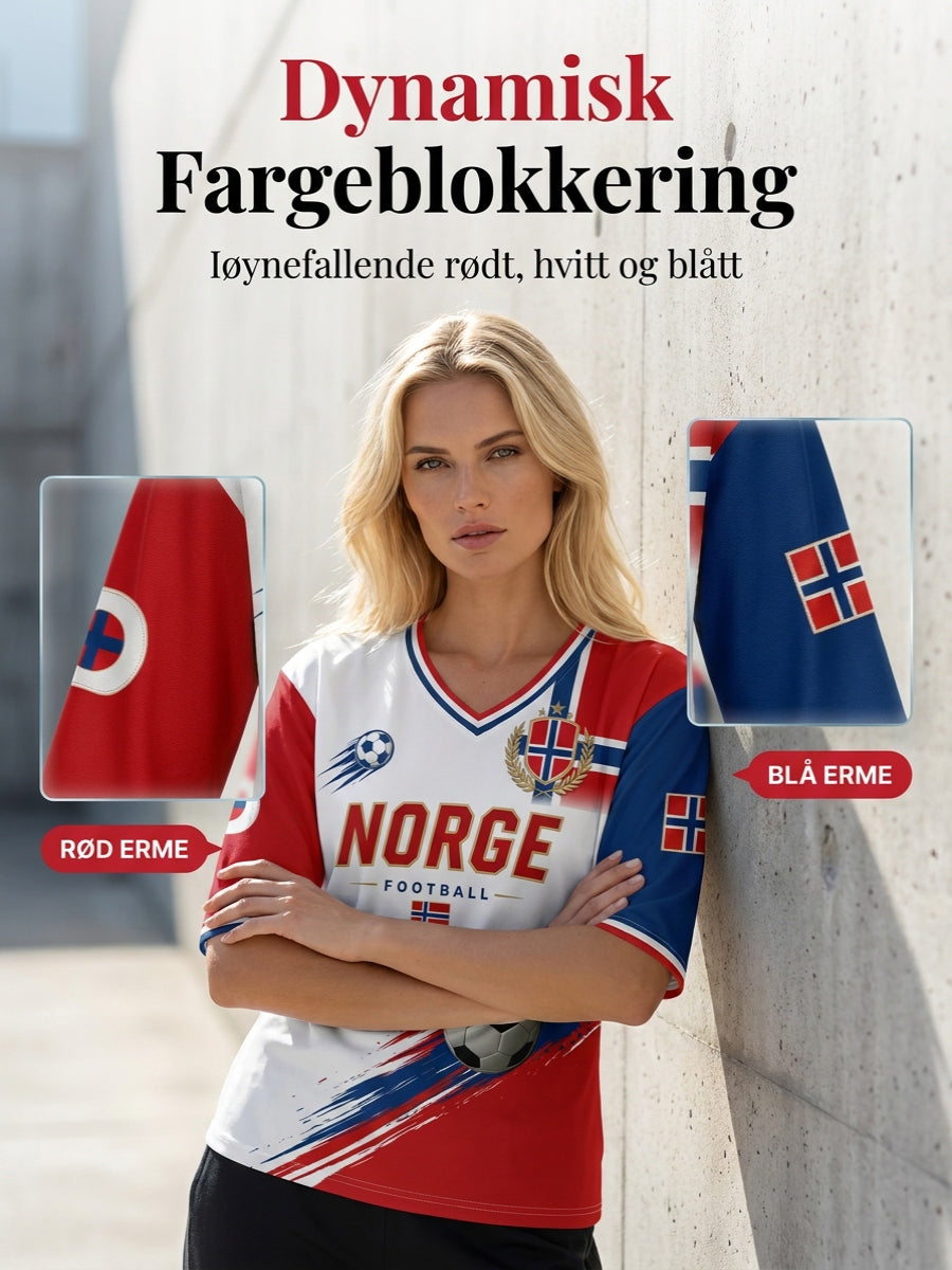 Women's Norwegian Football Match V-Neck Art Print