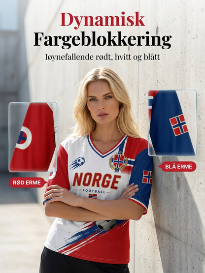 Women's Norwegian Football Match V-Neck Art Print