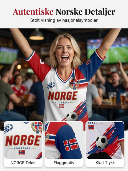 Women's Norwegian Football Match V-Neck Art Print