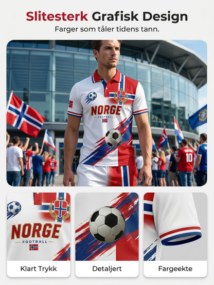 Men's Norwegian Football Match Art Print Polo Set