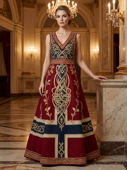 Women's Nordic Scandinavian Style Viking Art Print Dress