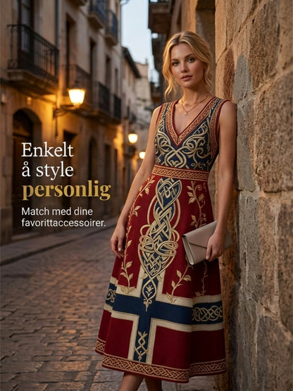 Women's Nordic Scandinavian Style Viking Art Print Dress