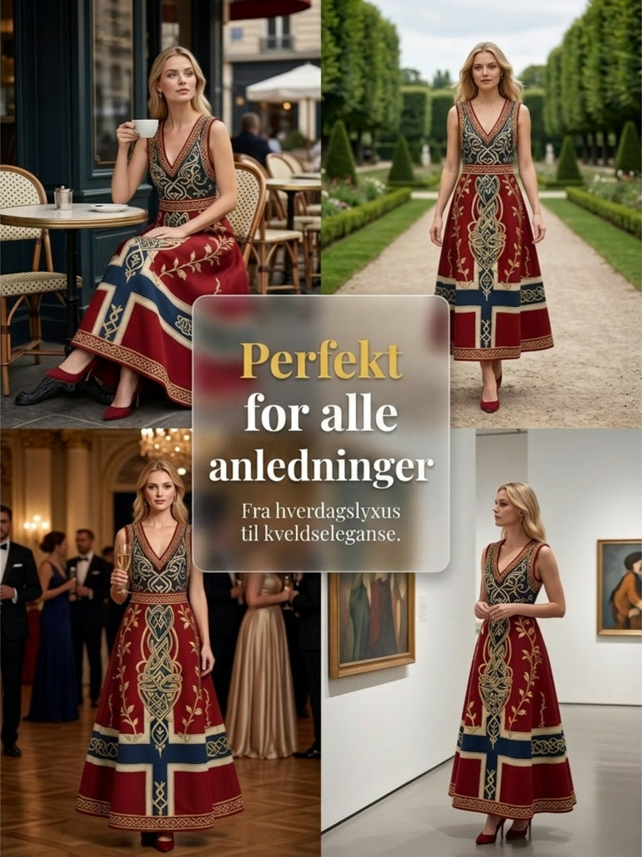 Women's Nordic Scandinavian Style Viking Art Print Dress