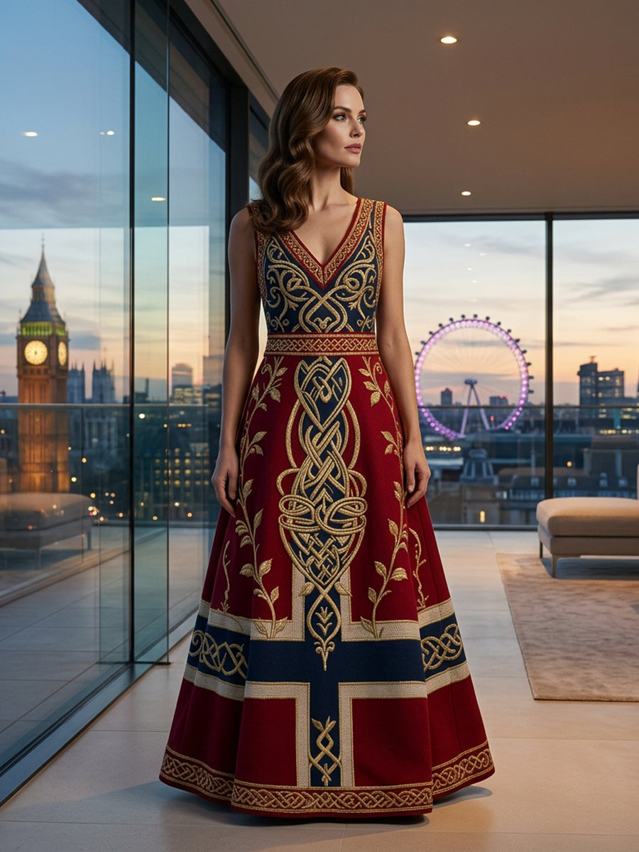 Women's Nordic Scandinavian Style Viking Art Print Dress