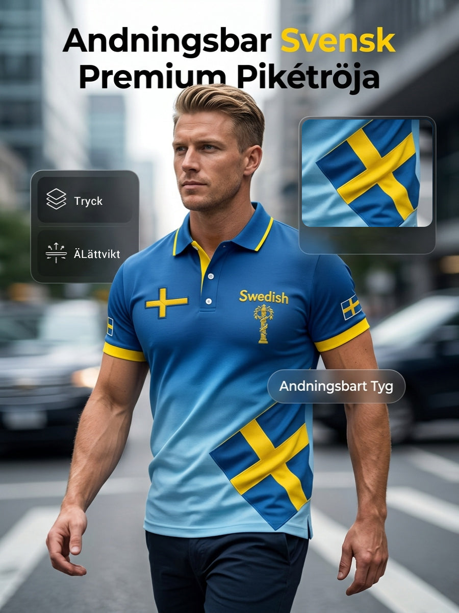 Retro Swedish Midsummer Patchwork Casual Polo Shirt
