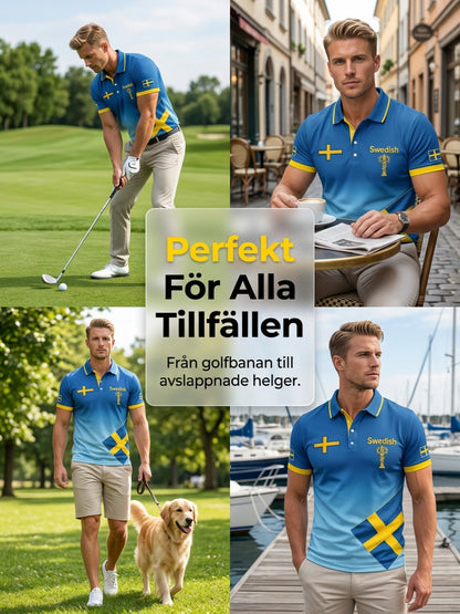 Retro Swedish Midsummer Patchwork Casual Polo Shirt