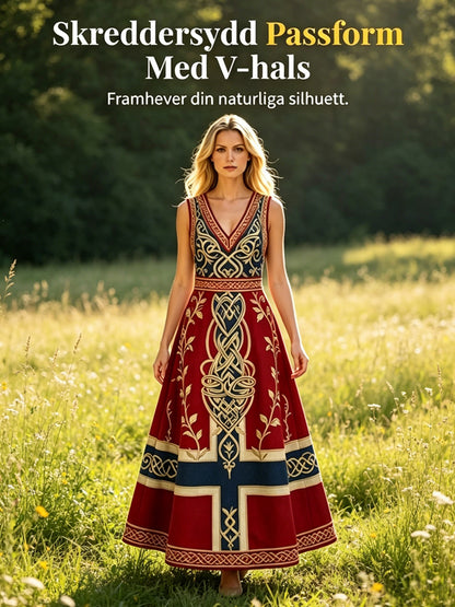 Women's Nordic Scandinavian Style Viking Art Print Dress