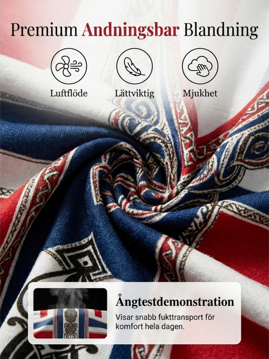 Women's dress in Nordic Viking style with printed art motif