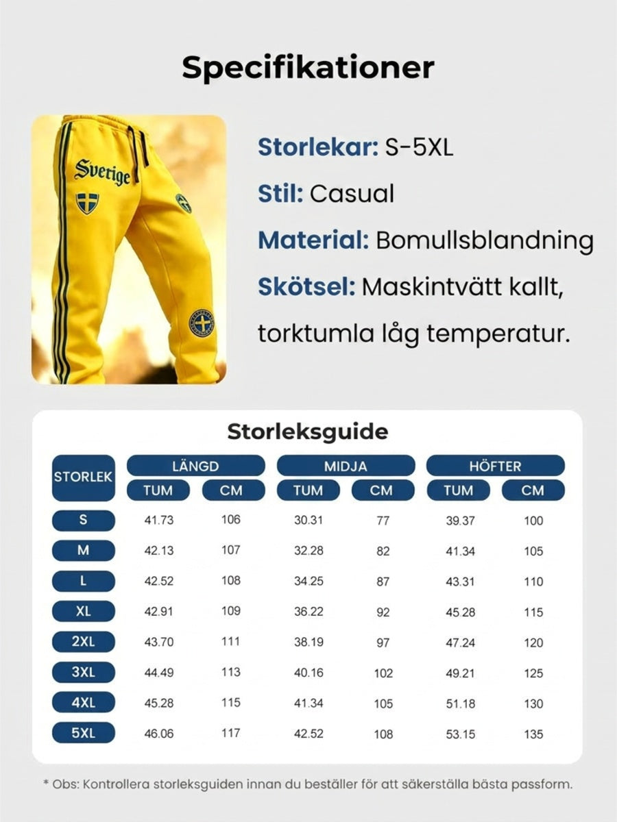 Men's Retro Viking Swedish Football Flag Patterned Casual Shorts