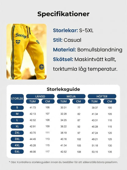 Men's Retro Viking Swedish Football Flag Patterned Casual Shorts