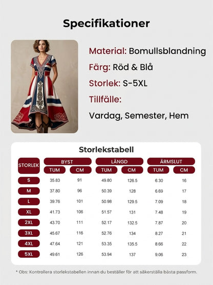Women's dress in Nordic Viking style with printed art motif