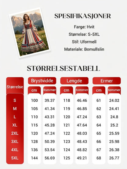Women's dress in Nordic Scandinavian style with floral painting