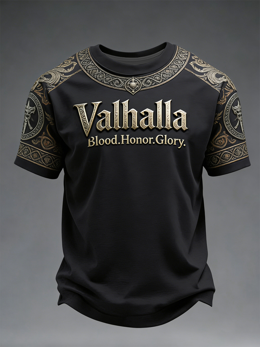 Men's Viking Style Printed T-Shirt
