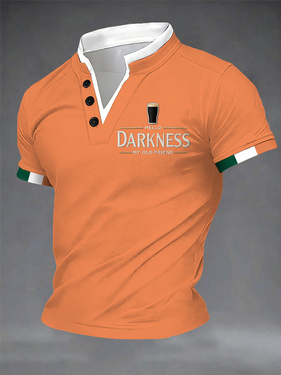Hello darkness my old friend Double Layer Collar T-Shirt