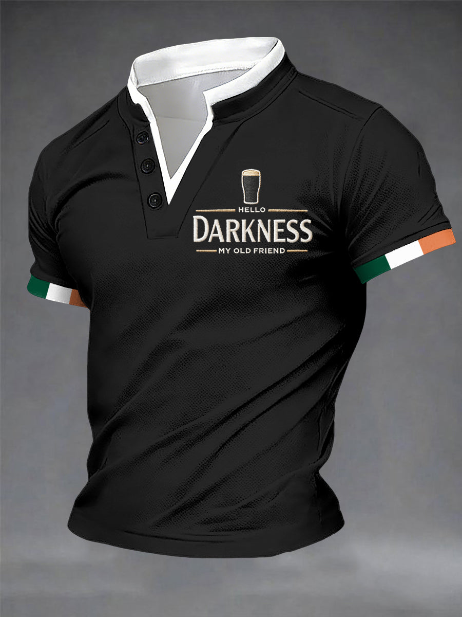 Hello darkness my old friend Double Layer Collar T-Shirt
