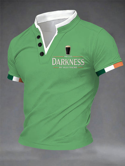Hello darkness my old friend Double Layer Collar T-Shirt