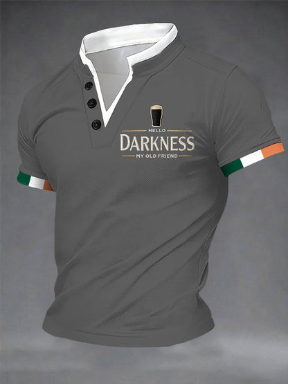 Hello darkness my old friend Double Layer Collar T-Shirt