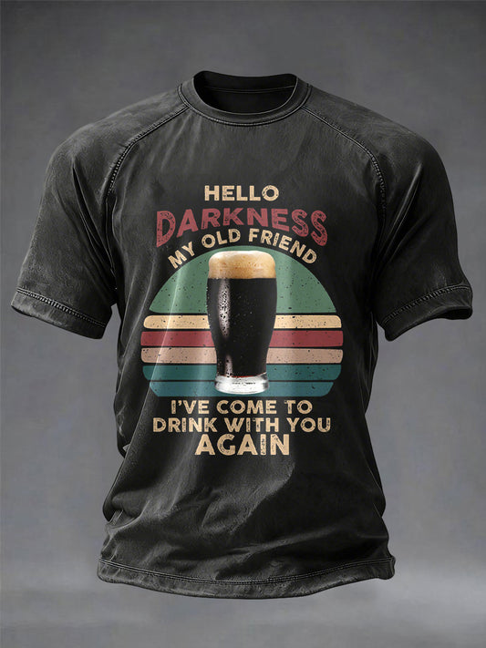 Men's T-shirt with the text "Hello Darkness My Old Friend"