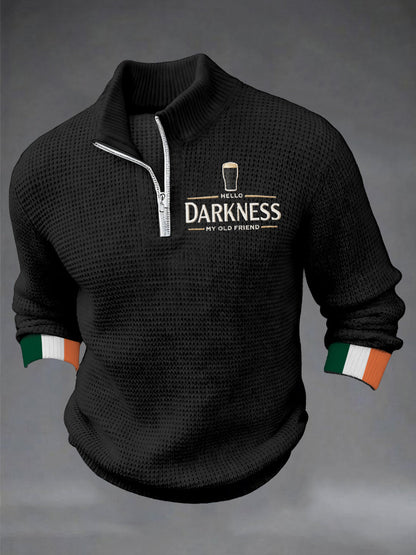 Men's Hey Darkness My Old Friend Printed Casual Zipper Pullovers