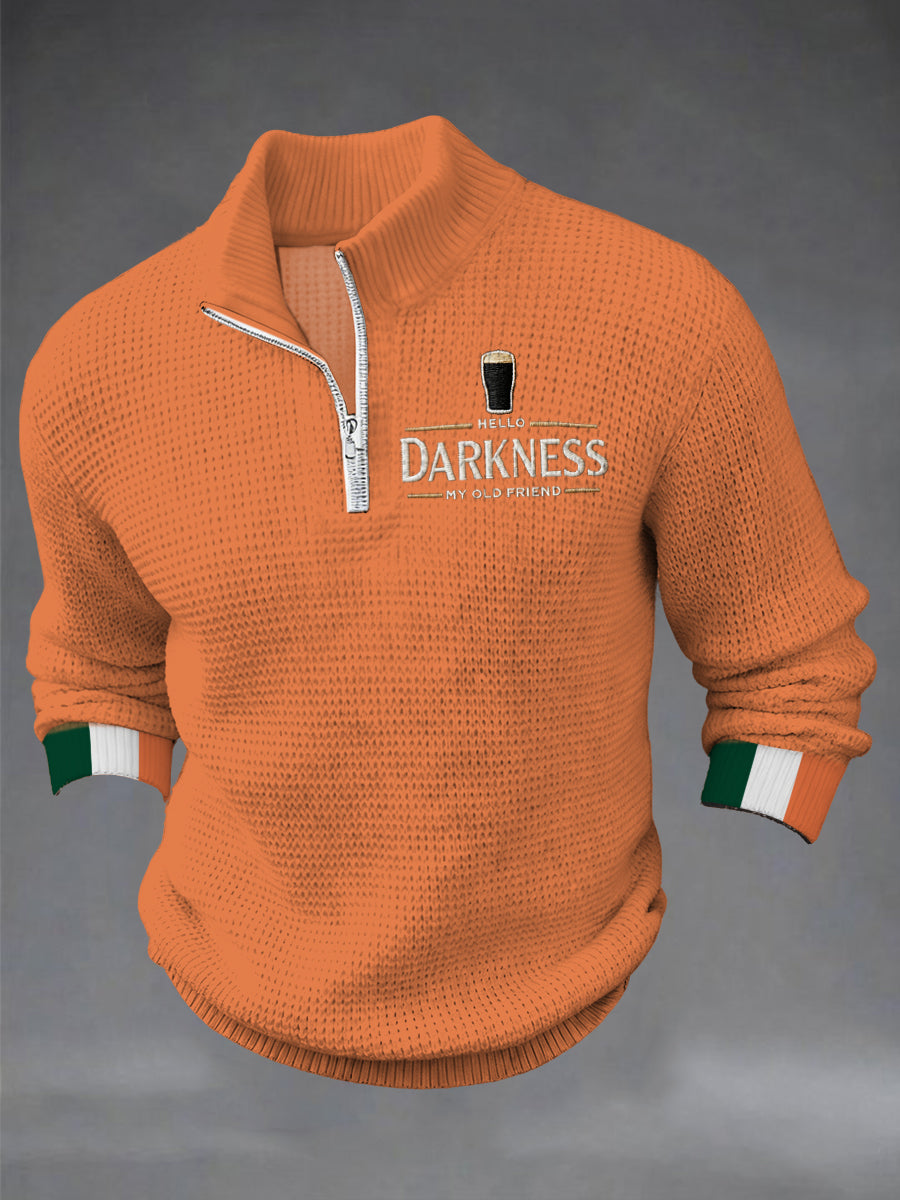 Men's Hey Darkness My Old Friend Printed Casual Zipper Pullovers