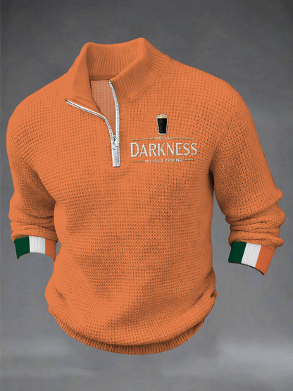 Men's Hey Darkness My Old Friend Printed Casual Zipper Pullovers