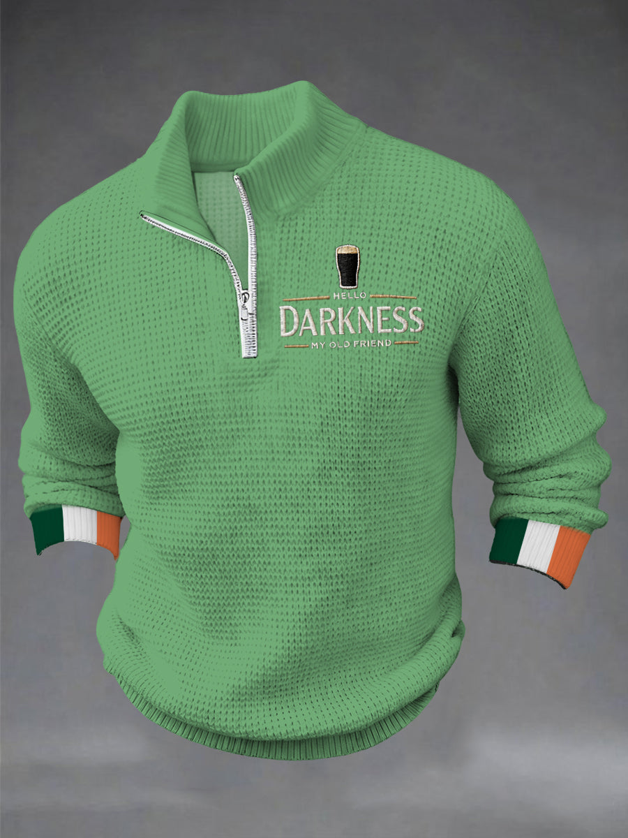 Men's Hey Darkness My Old Friend Printed Casual Zipper Pullovers
