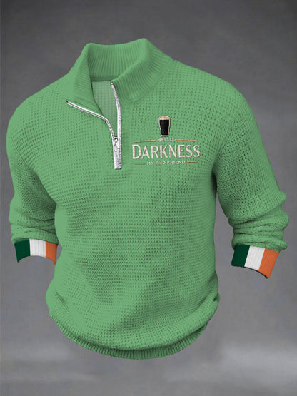 Men's Hey Darkness My Old Friend Printed Casual Zipper Pullovers