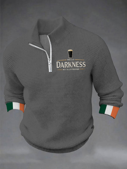 Men's Hey Darkness My Old Friend Printed Casual Zipper Pullovers