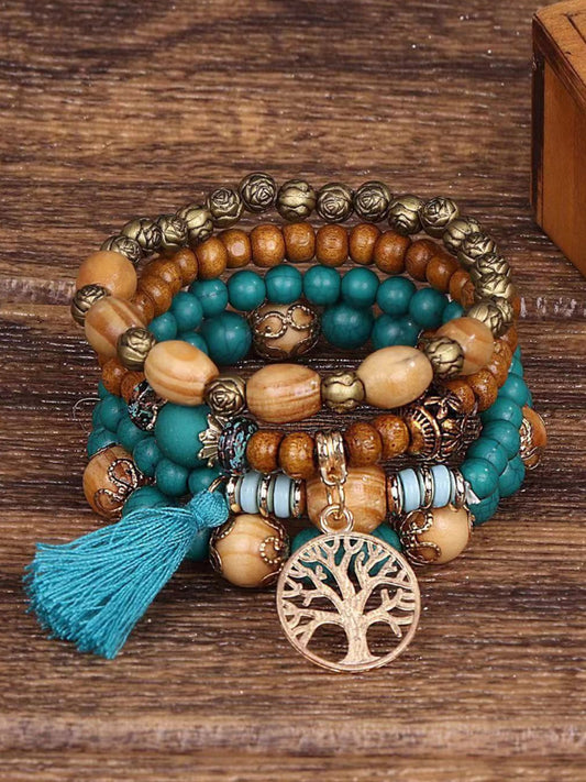 Women's Viking Tree of Life Bohemian Multi-Layer Bead Bracelet