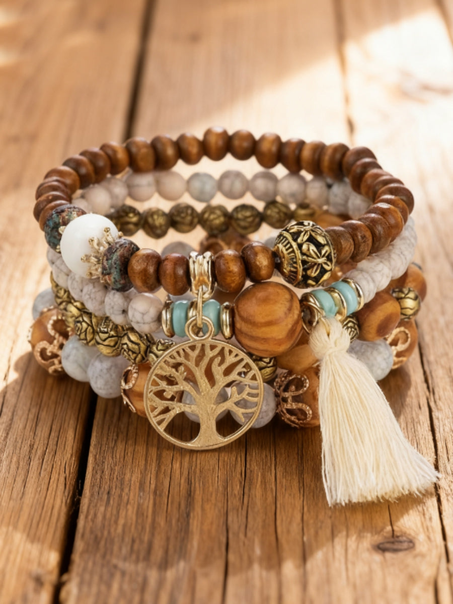 Women's Viking Tree of Life Bohemian Multi-Layer Bead Bracelet