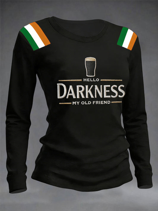 Damer Hej Mörker Min gamla vän Rund hals lång ärm T-shirt