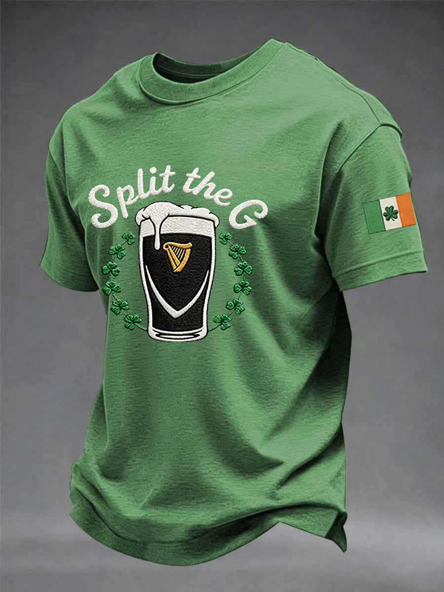 Men's St. Patrick's Day Clover Printed Short Sleeve T-Shirt