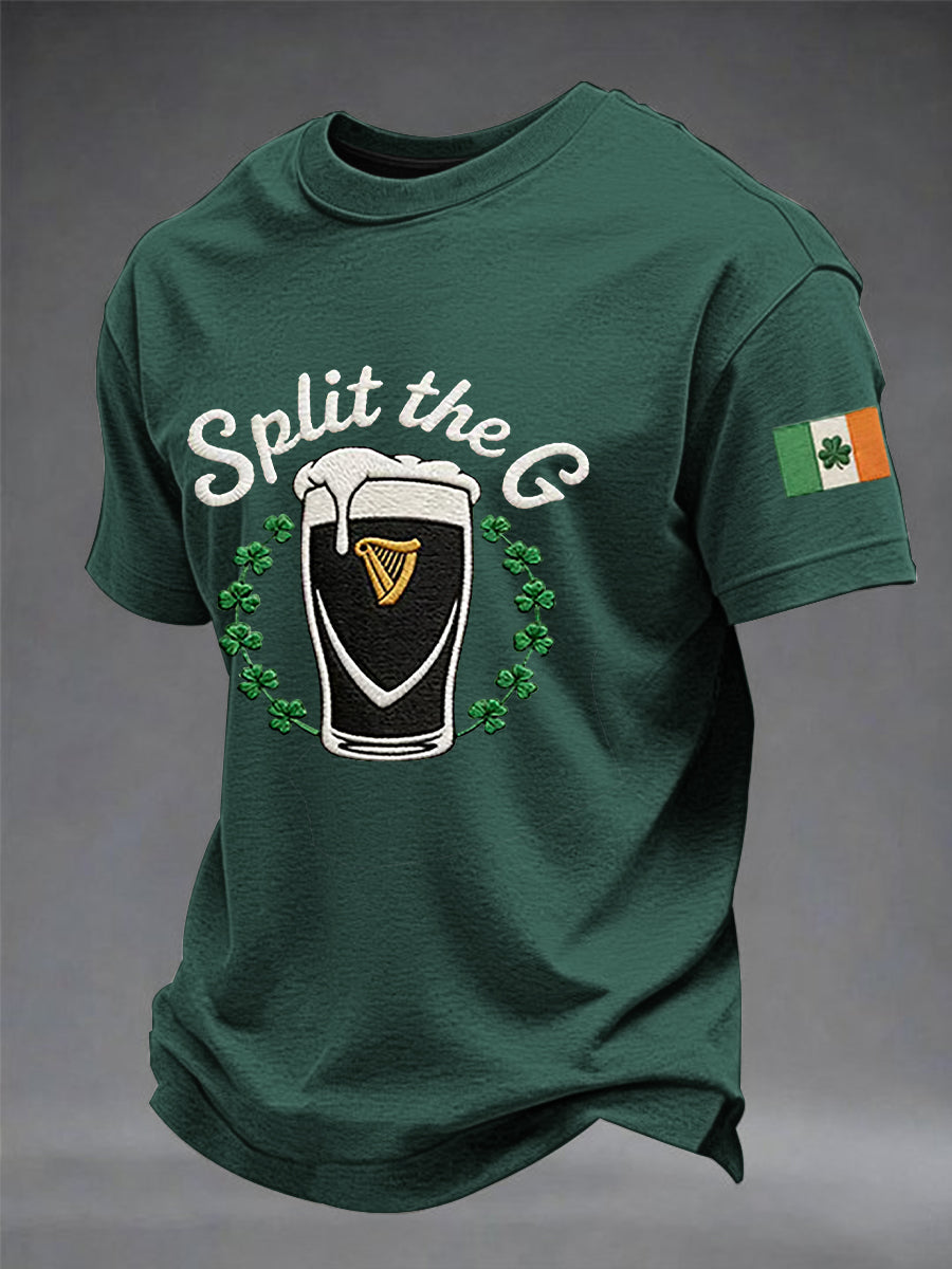 Men's St. Patrick's Day Clover Printed Short Sleeve T-Shirt