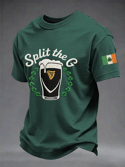 Men's St. Patrick's Day Clover Printed Short Sleeve T-Shirt