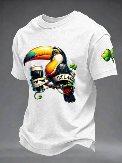 Men's St. Patrick's Day Printed Imitation Cotton Short Sleeve T-Shirt