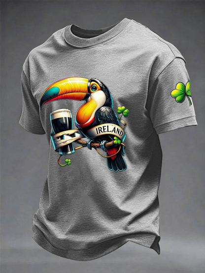 Men's St. Patrick's Day Printed Imitation Cotton Short Sleeve T-Shirt