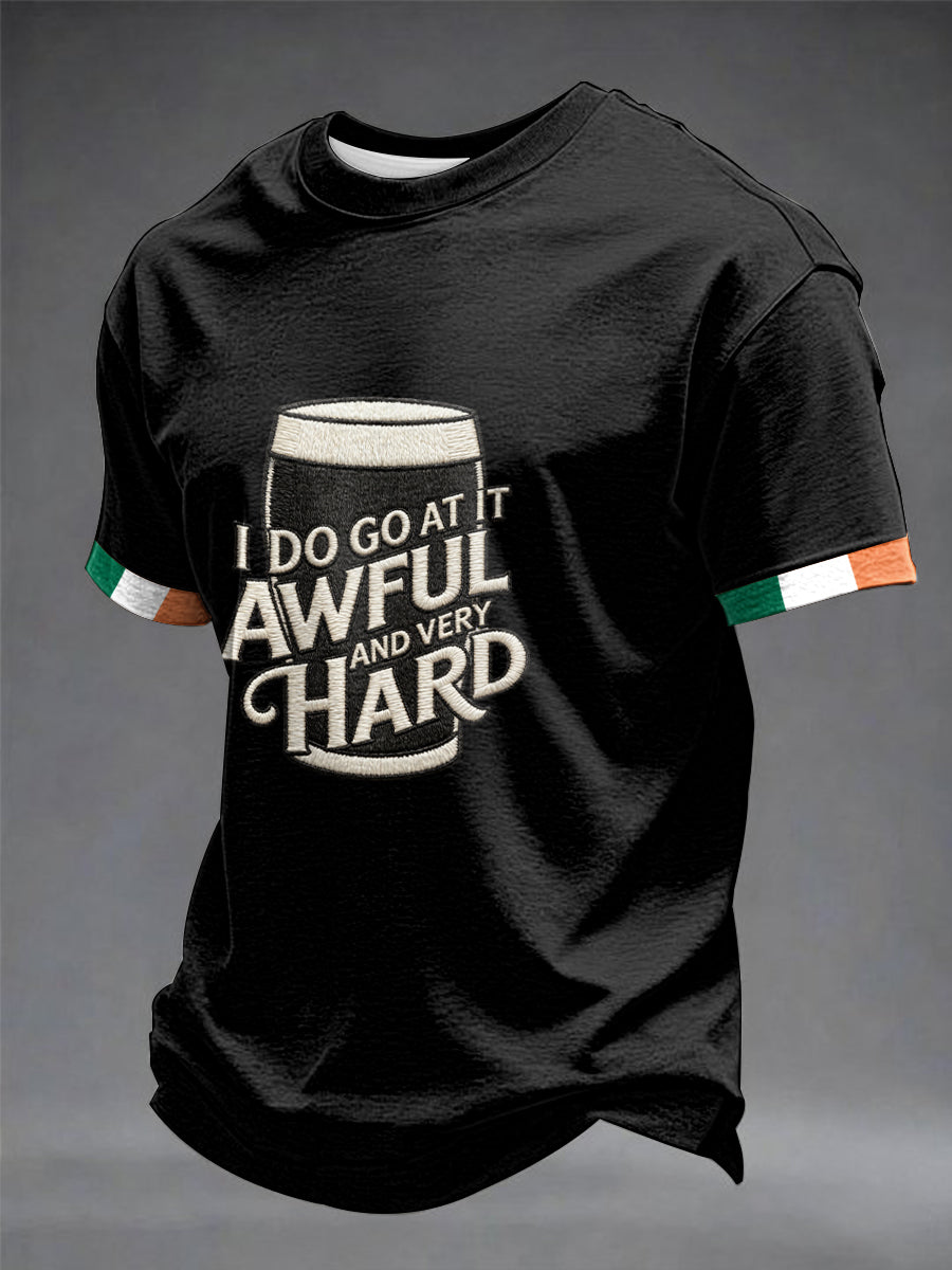 Men's St. Patrick's Day Beer Print Short Sleeve T-Shirt