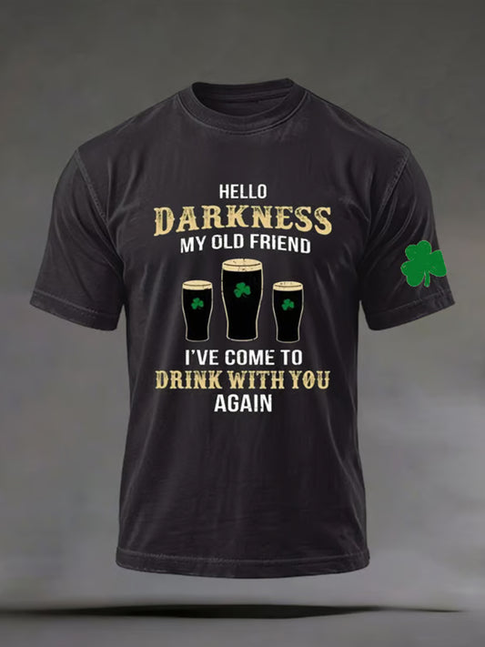 Men's T-shirt with printed St. Patrick's Day motif for everyday use