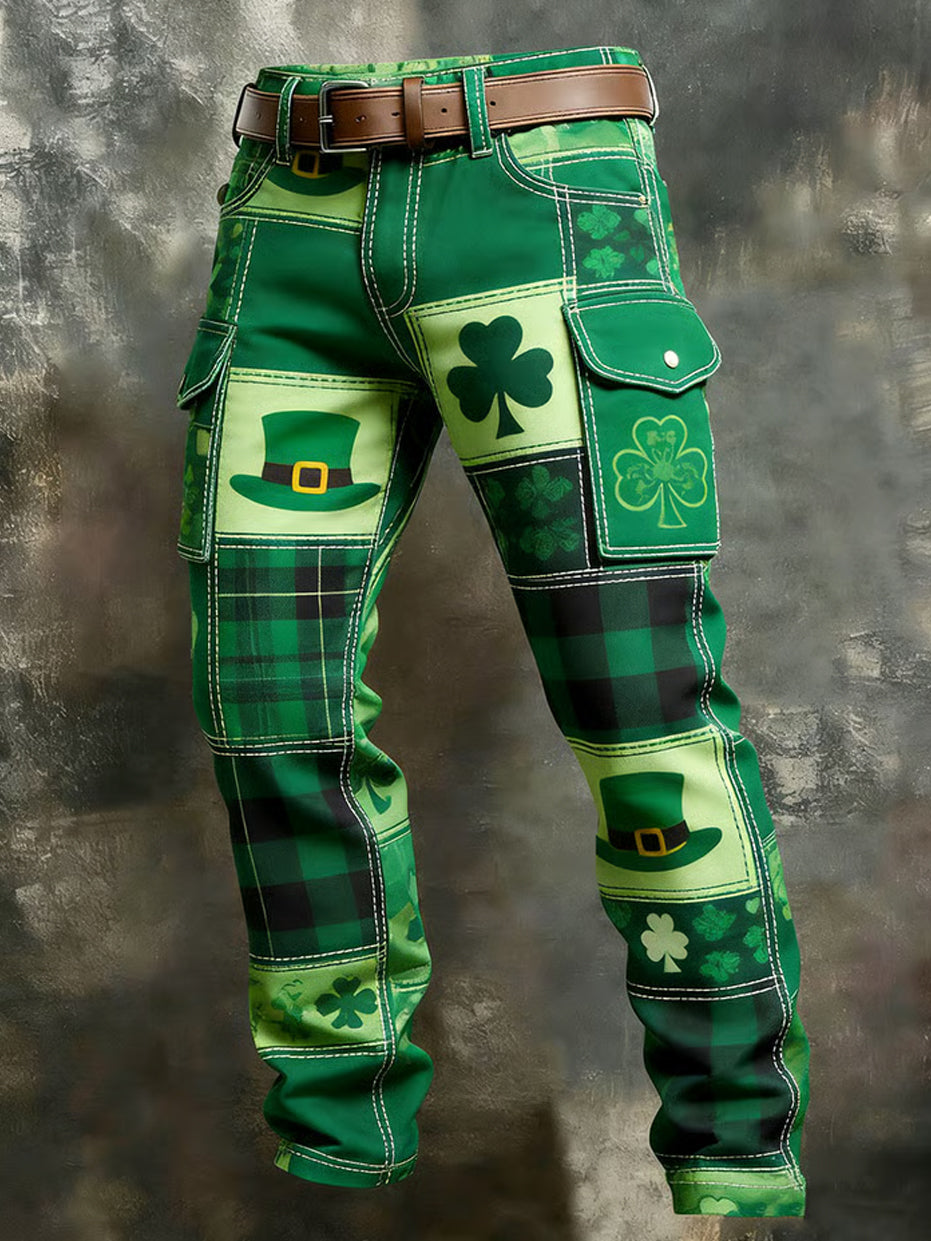 Men's St. Patrick's Day Printed Casual Cargo Pants