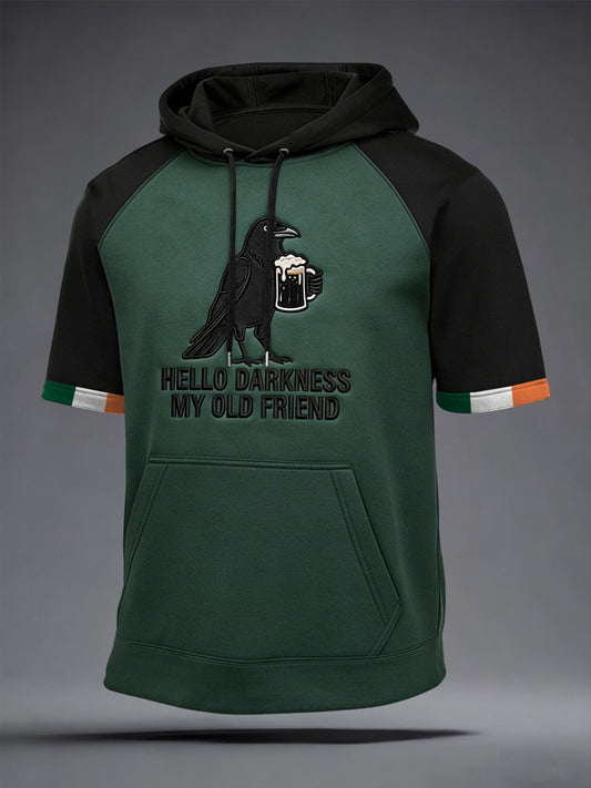 Men's Hi Darkness My Old Friend Short Sleeve Hooded Top