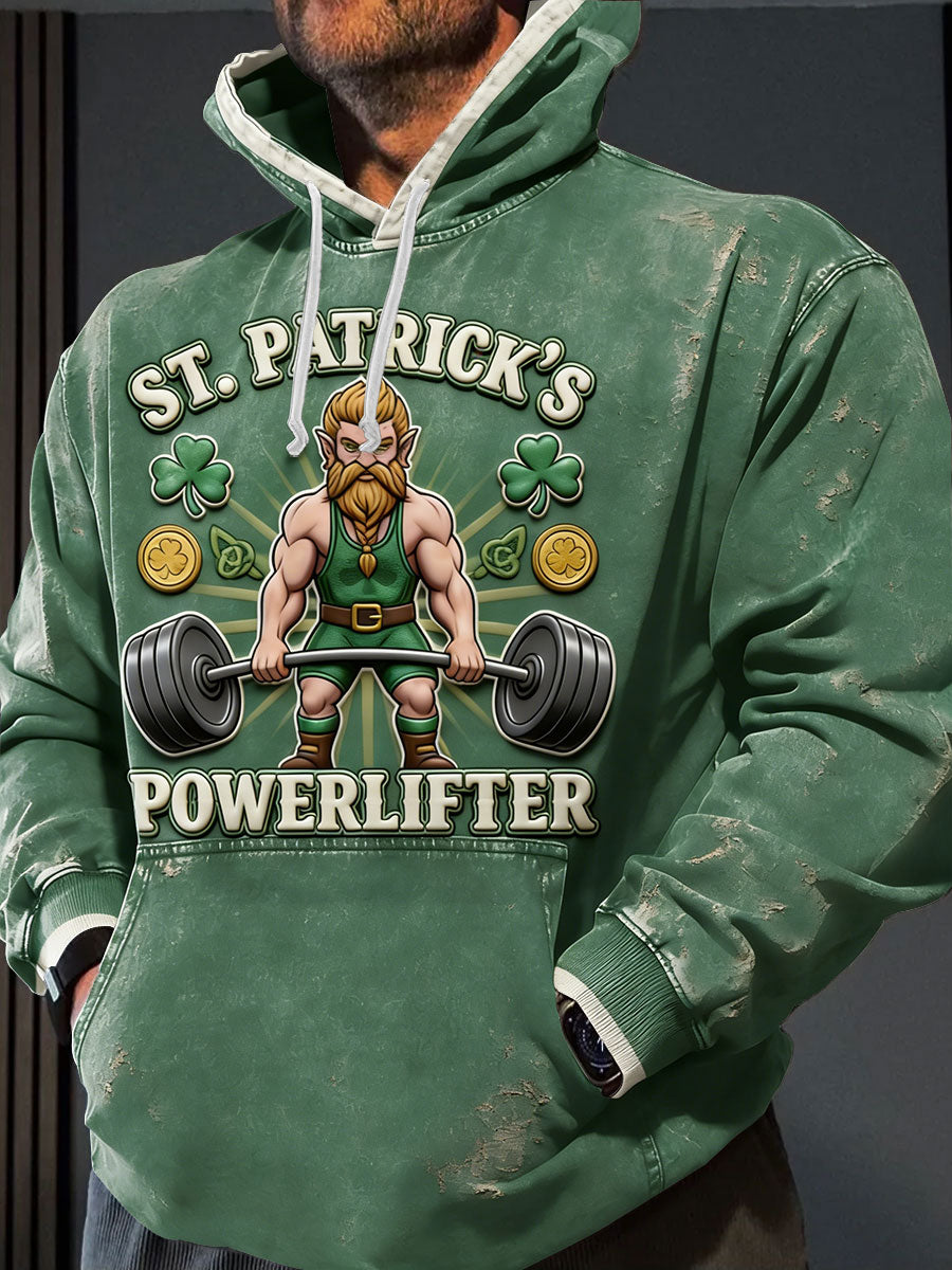 Men's Funny St. Patrick's Day Fitness Lover Printed Hoodie