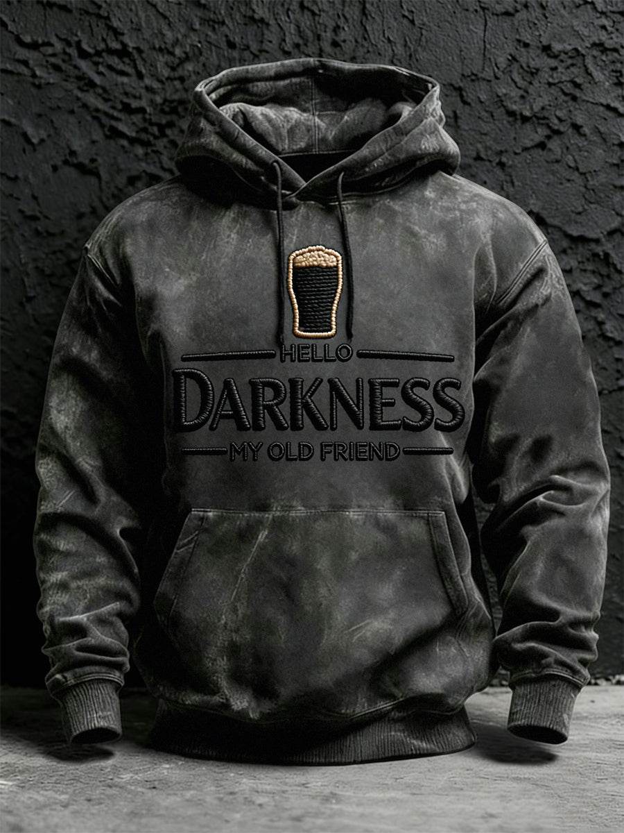 Herrens hej mörker Min gamla vän Skriv ut Hoodie med ficka