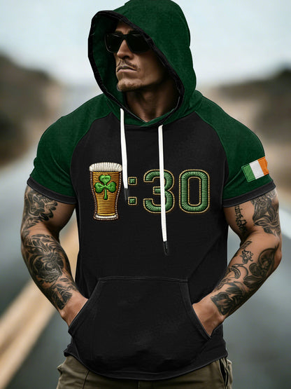 Mäns St. Patrick's Day korta ärmar huvad topp