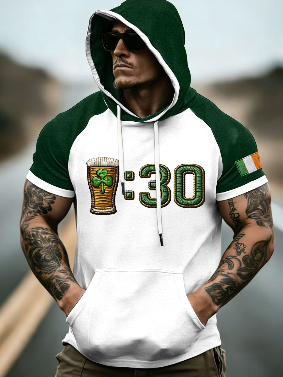 Mäns St. Patrick's Day korta ärmar huvad topp