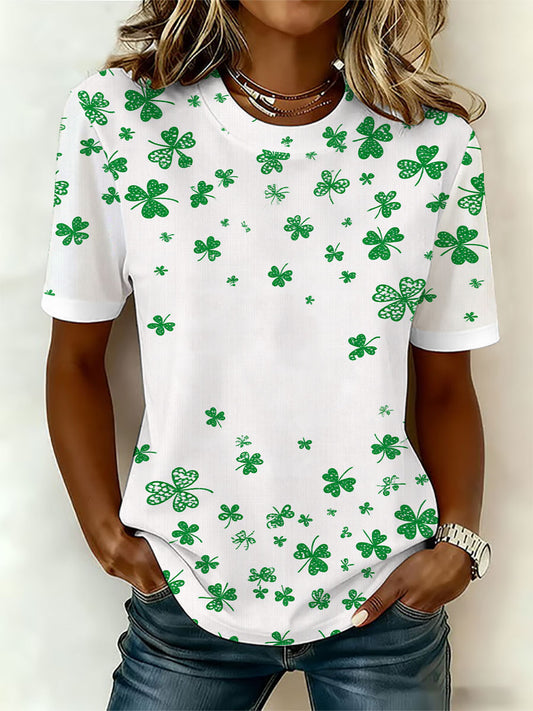 Kvinnors St. Patricks dag tryckt Casual T-shirt