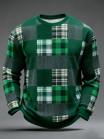 Men's St. Patrick's Day Tartan Patchwork Printed