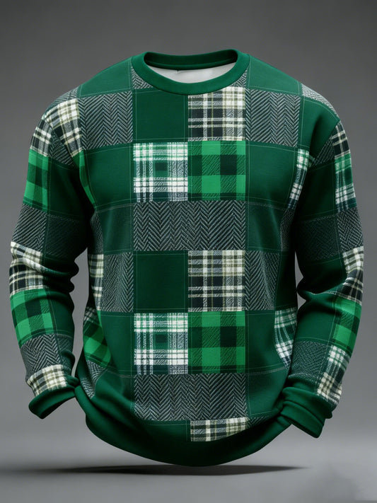 Men's St. Patrick's Day Tartan Patchwork Printed