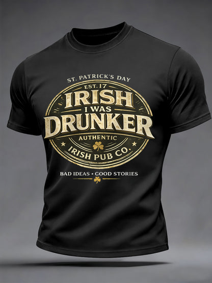 Mäns roliga St. Patrick's Day Print Casual Tee