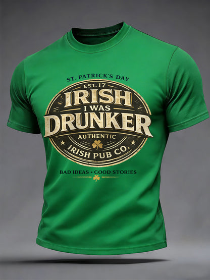 Mäns roliga St. Patrick's Day Print Casual Tee