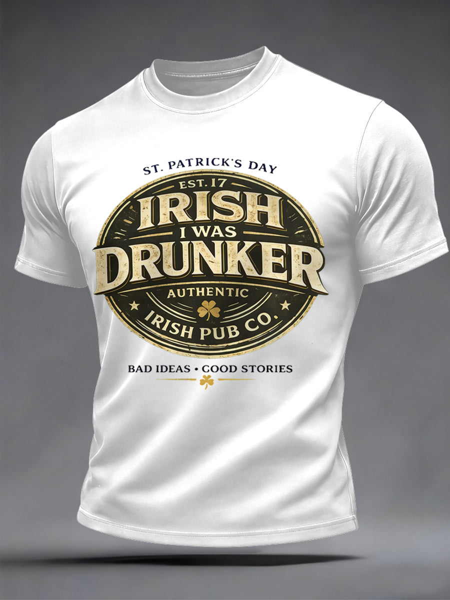 Mäns roliga St. Patrick's Day Print Casual Tee